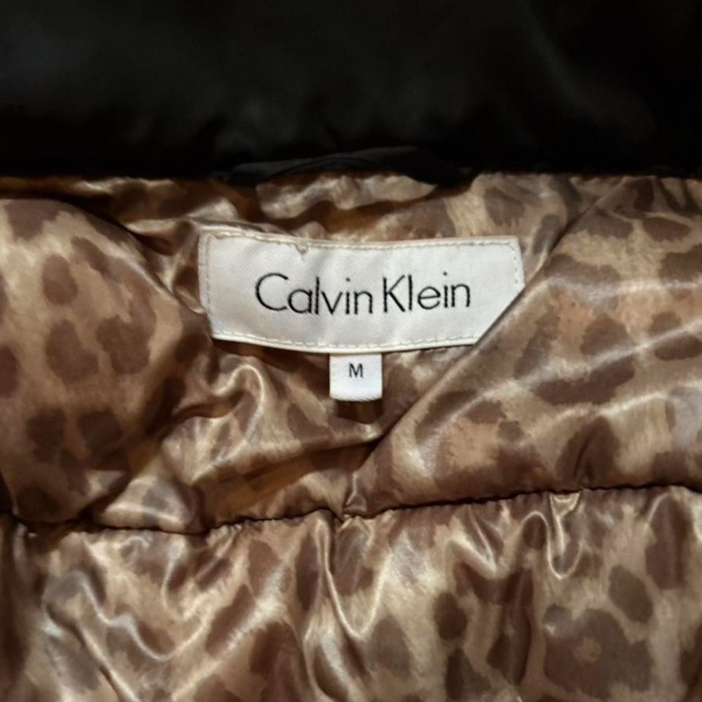 Calvin Klein Black Quilted Long Coat with Zip Pockets - Picture 7 of 9